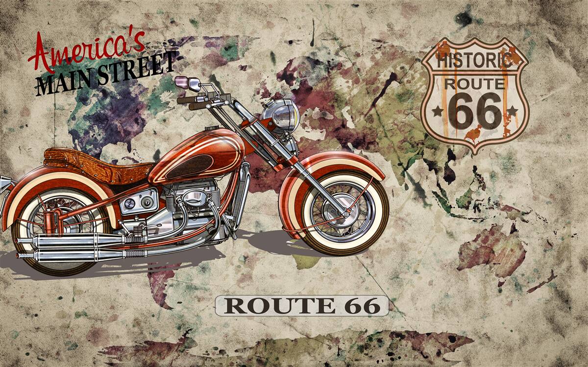 Fotobehang elegante motorfiets uit amerika