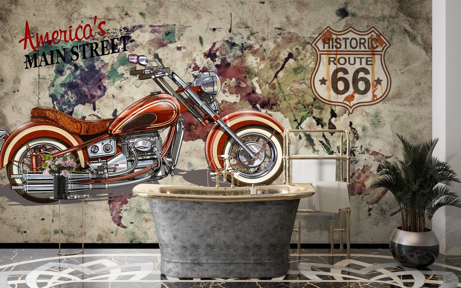 Fotobehang elegante motorfiets uit amerika