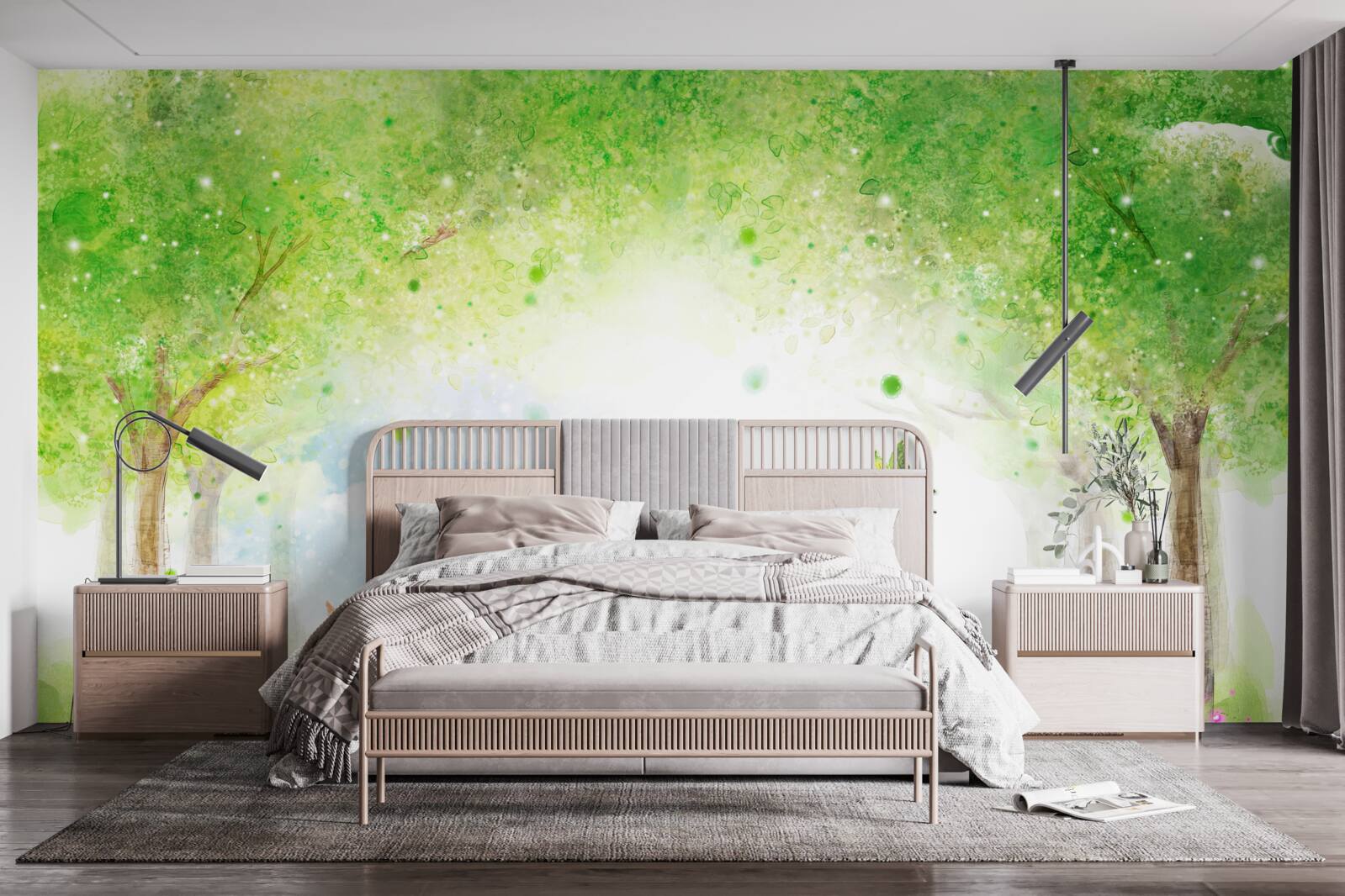 Fotobehang intrigerende mist in een magisch bos