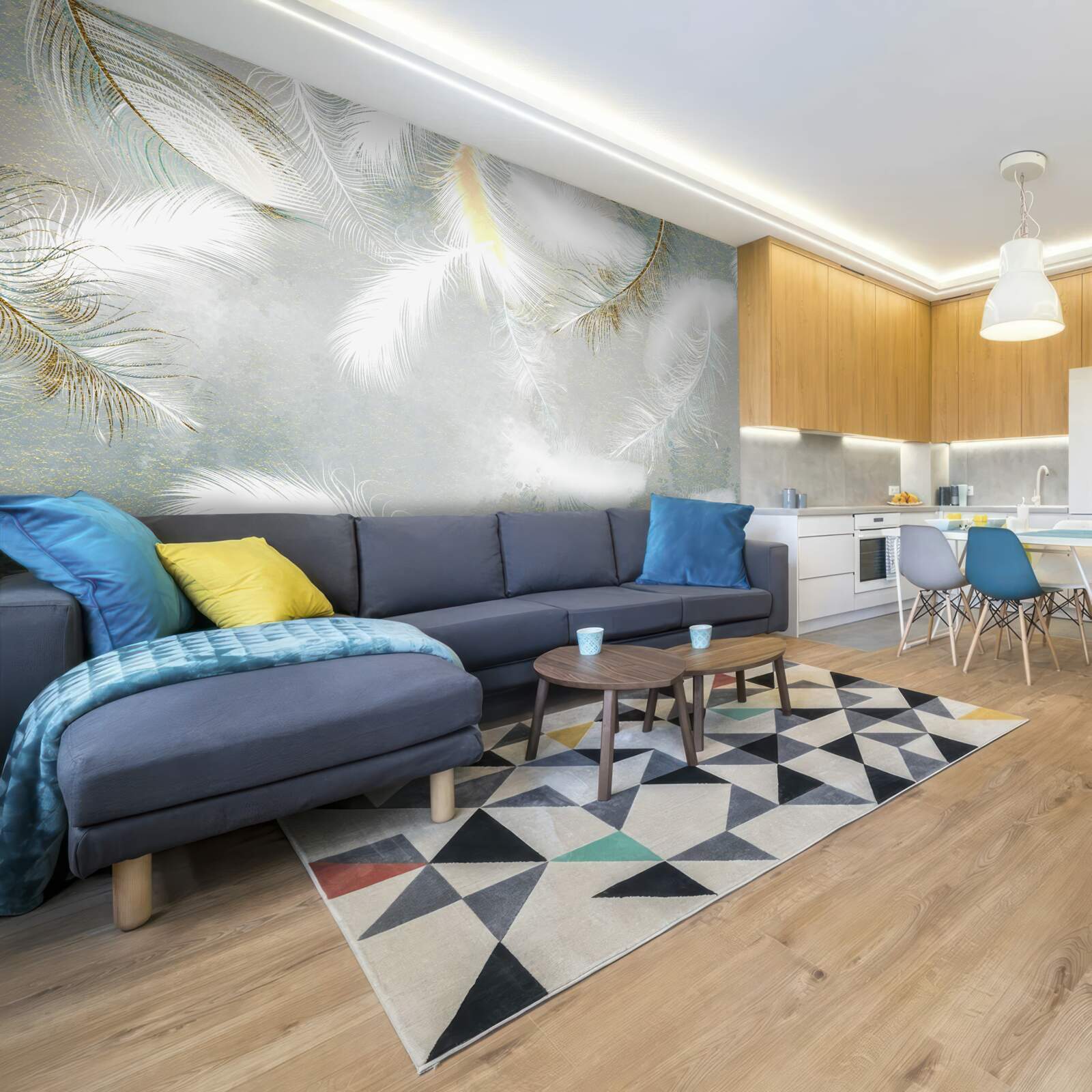 Fotobehang veren op de achtergrond