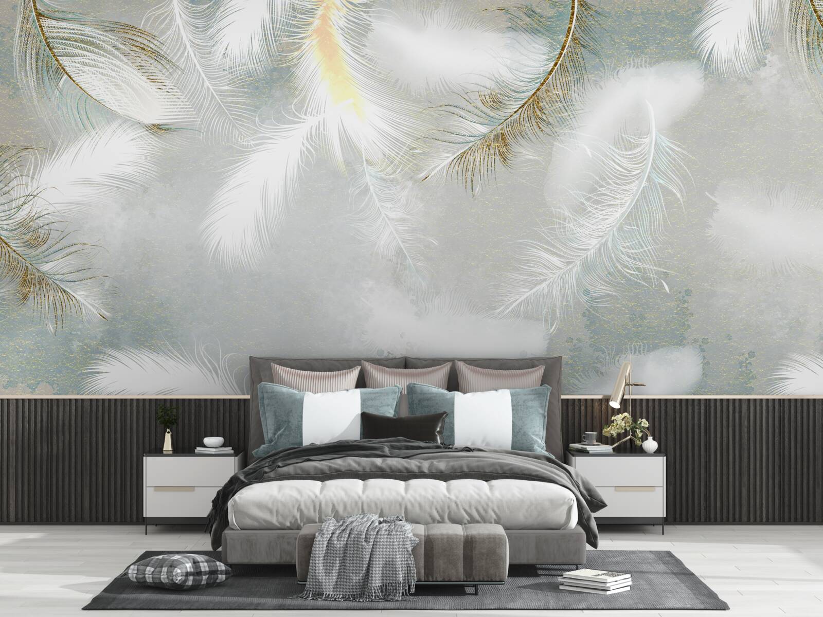 Fotobehang veren op de achtergrond