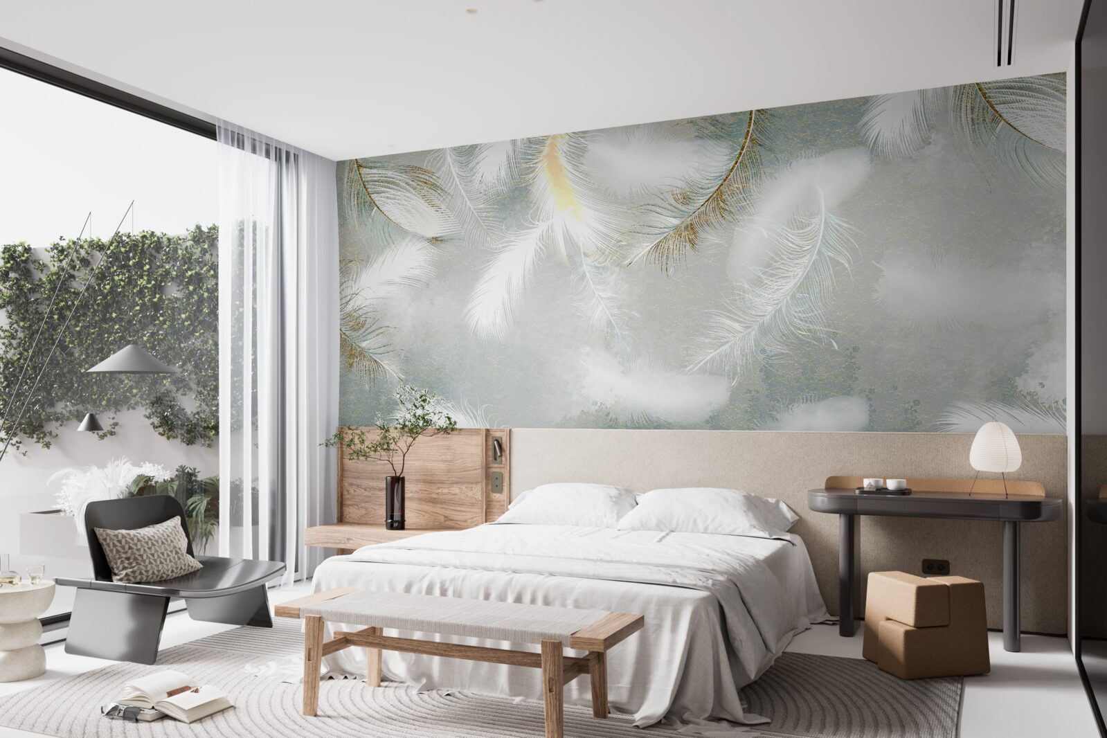 Fotobehang veren op de achtergrond