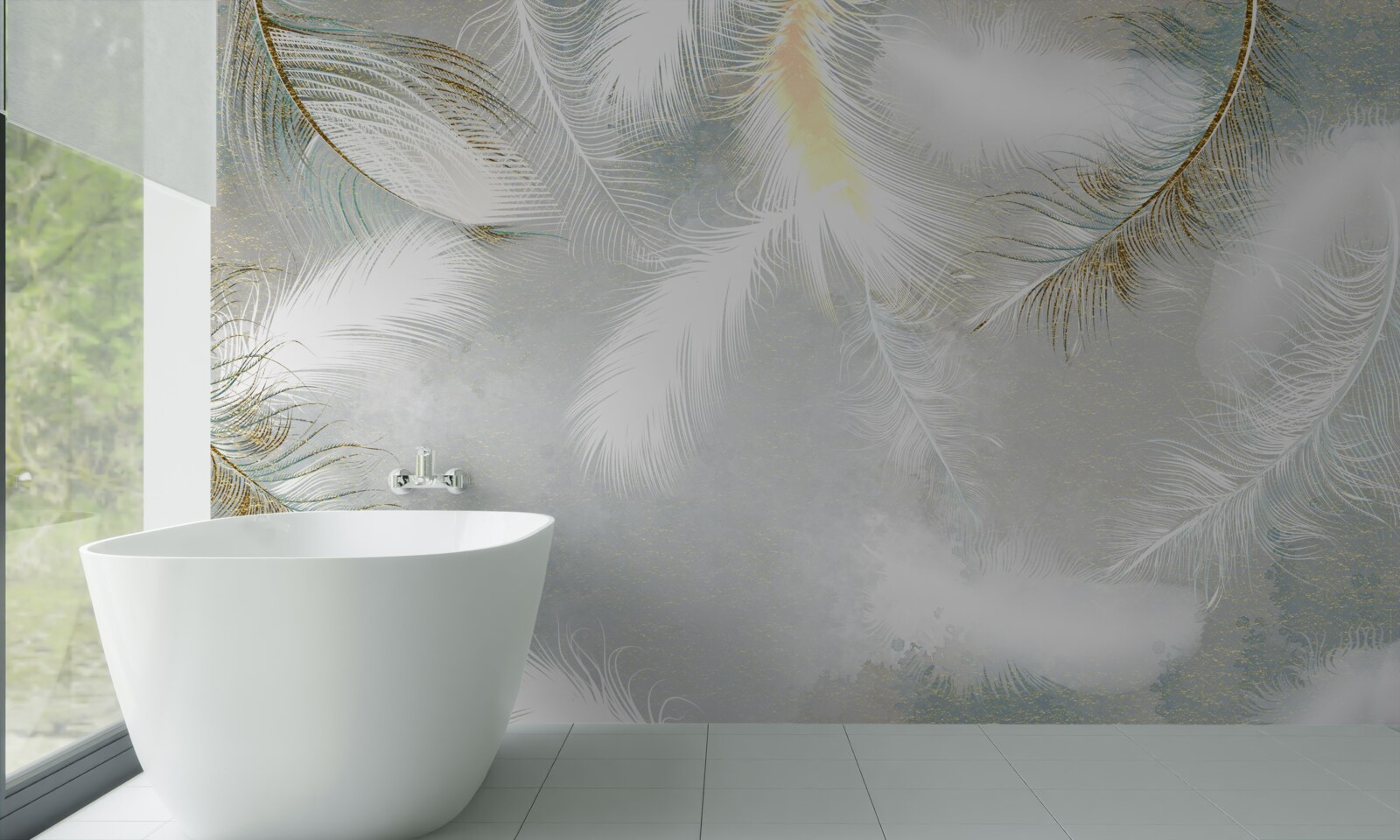 Fotobehang veren op de achtergrond