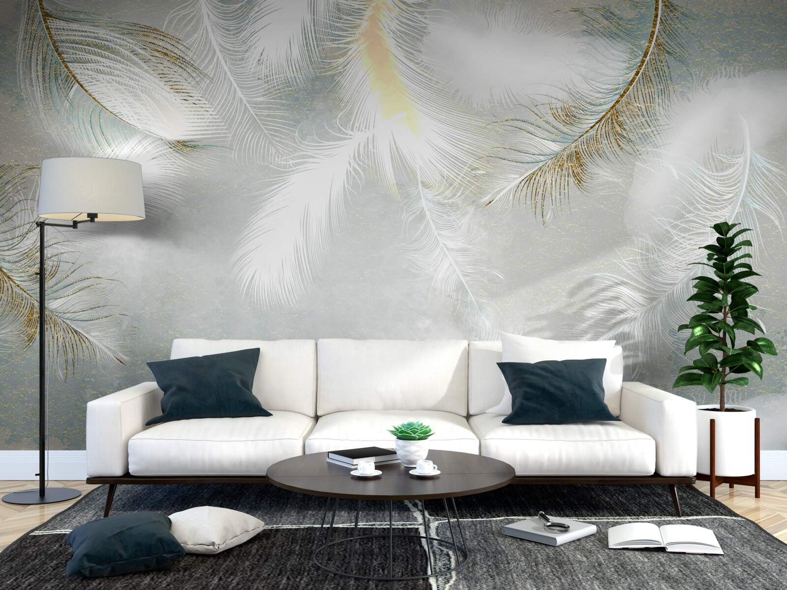 Fotobehang veren op de achtergrond