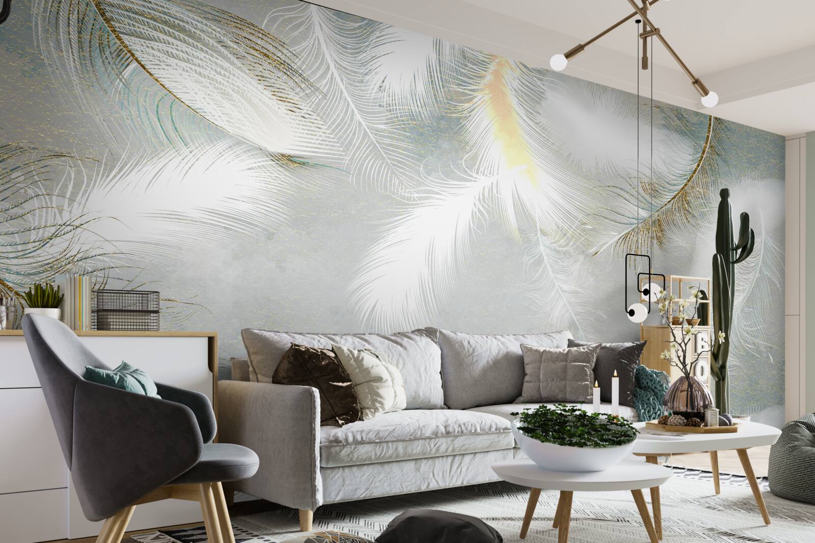 Fotobehang veren op de achtergrond