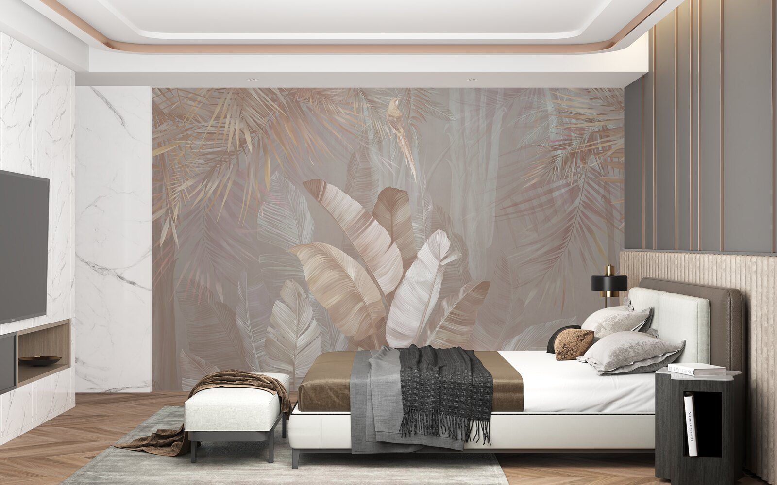 Fotobehang boeket van veelkleurige veren