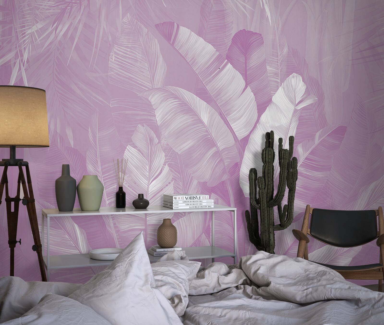 Fotobehang combinatie van seringbladeren