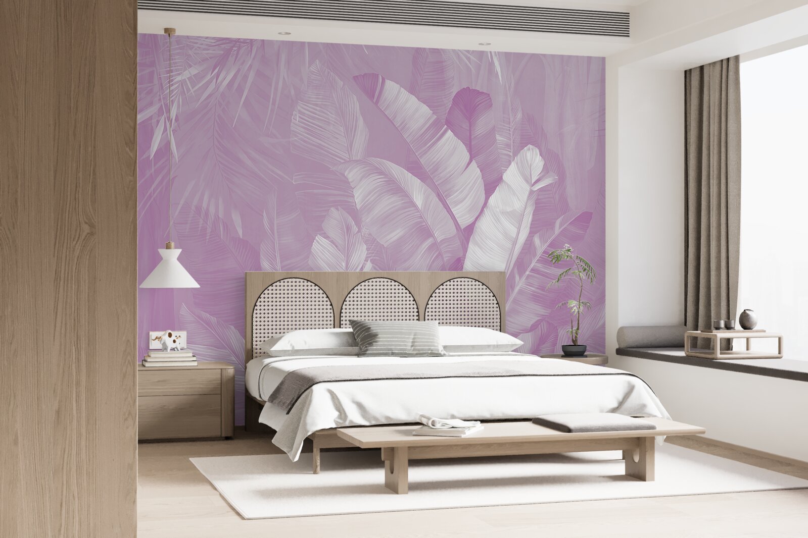 Fotobehang combinatie van seringbladeren