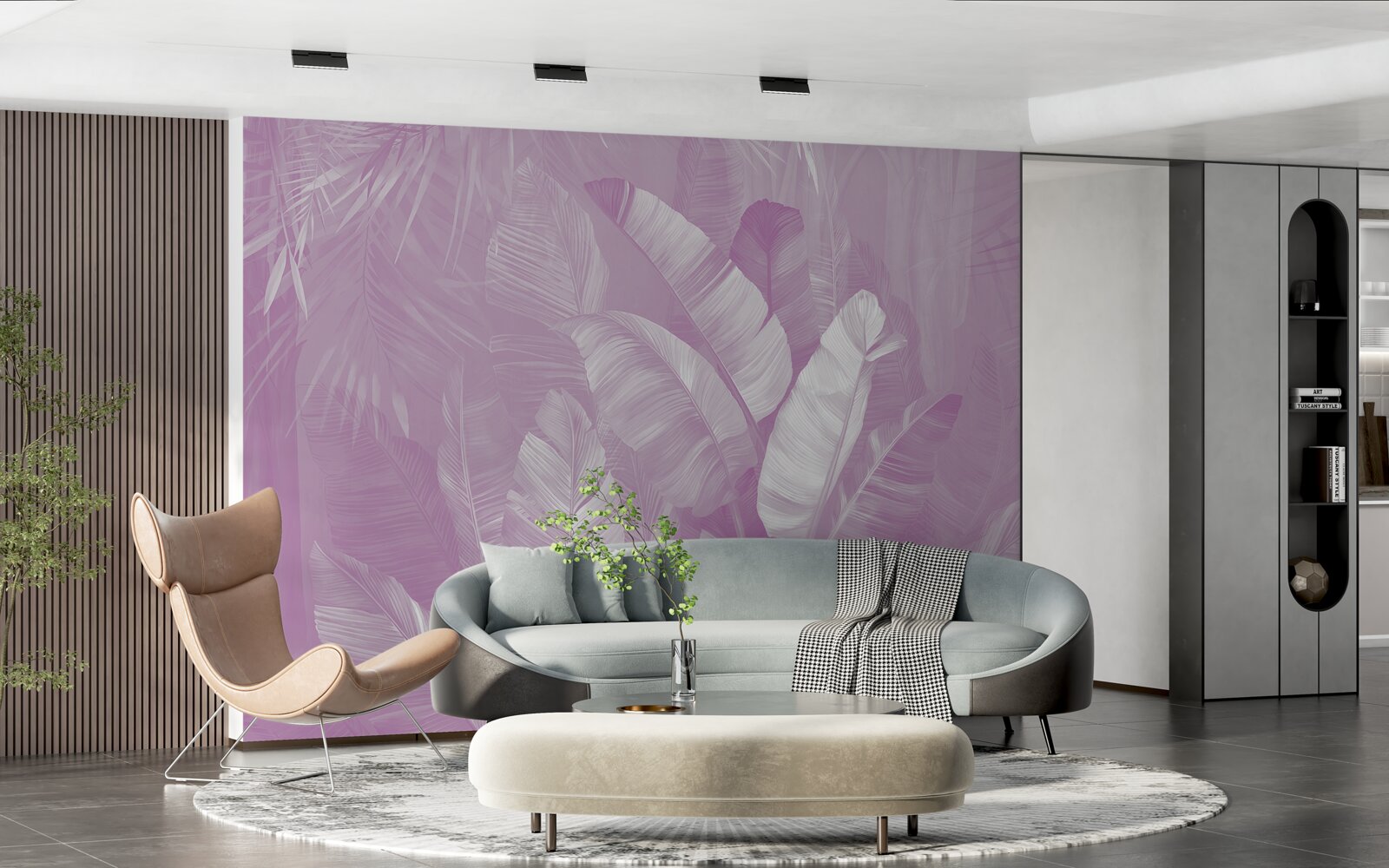 Fotobehang combinatie van seringbladeren