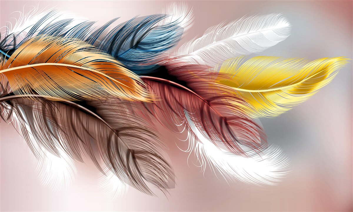 Fotobehang verenkleed in verschillende kleuren