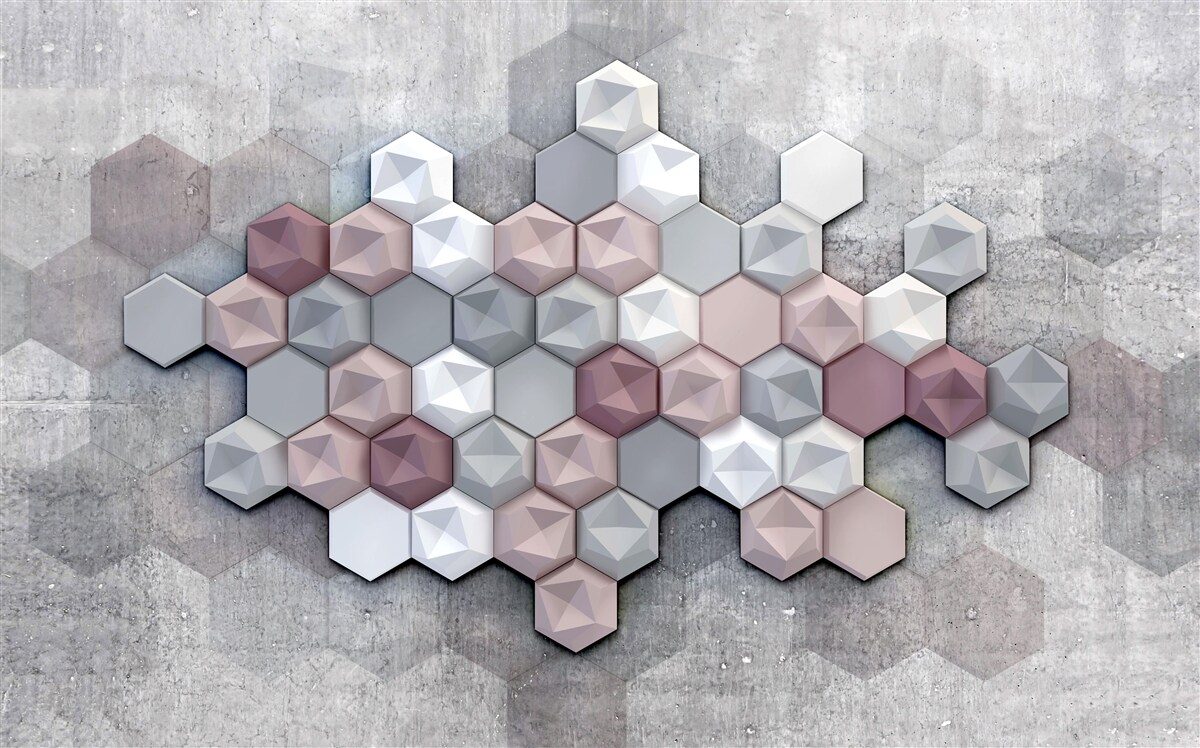 Fotobehang celstructuur gevormd door vijfhoeken