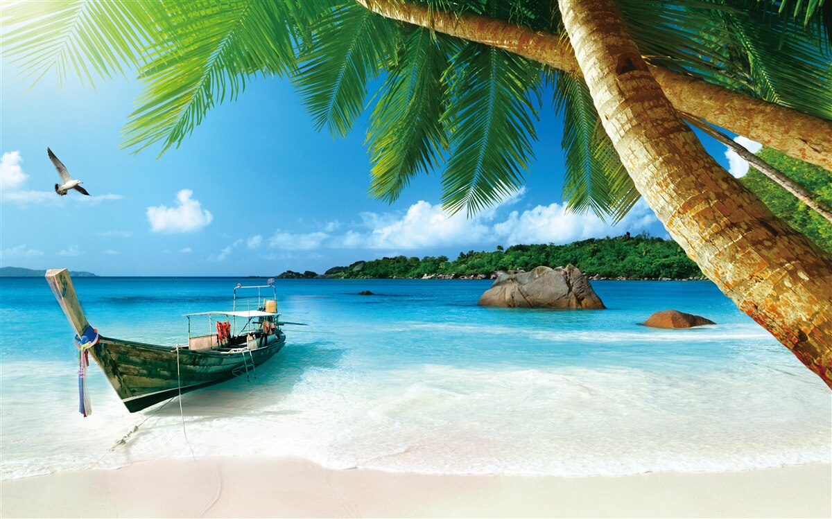 Fotobehang pier op een eiland aan zee