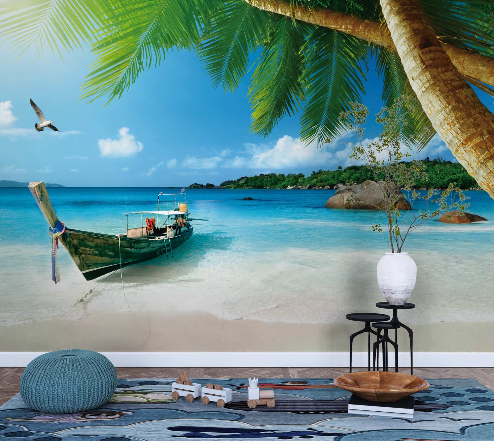 Fotobehang pier op een eiland aan zee