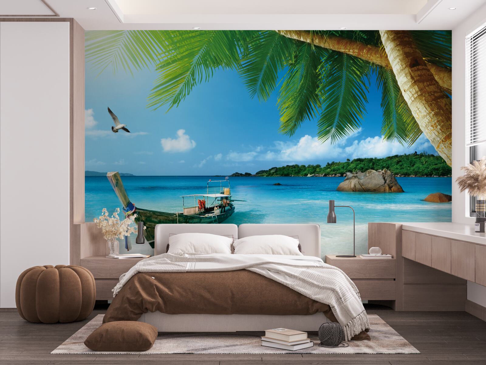 Fotobehang pier op een eiland aan zee