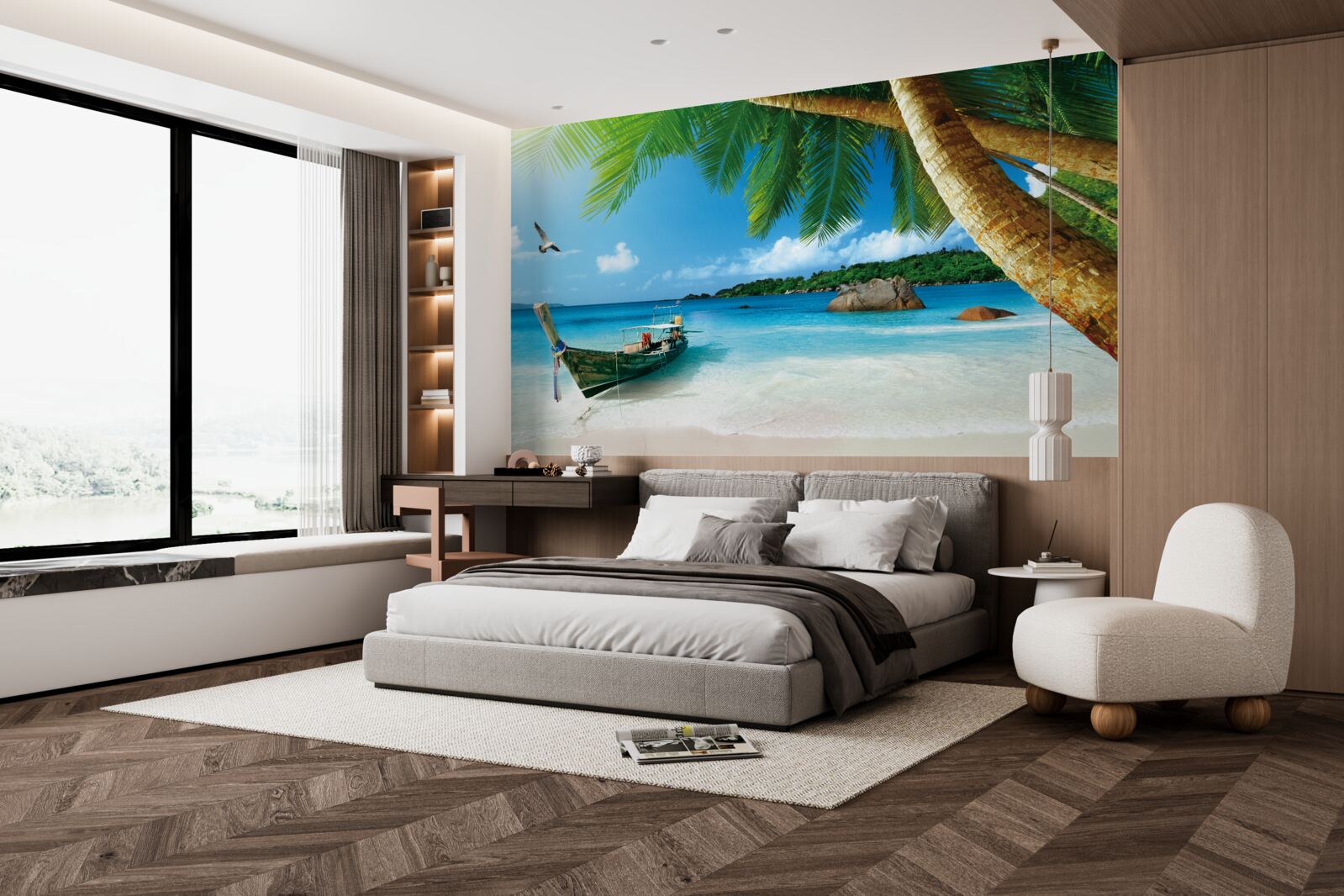 Fotobehang pier op een eiland aan zee