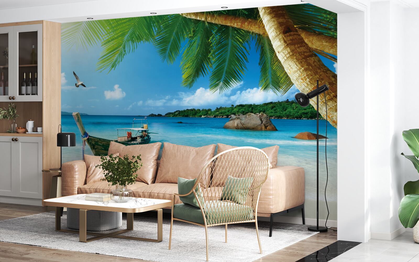 Fotobehang pier op een eiland aan zee