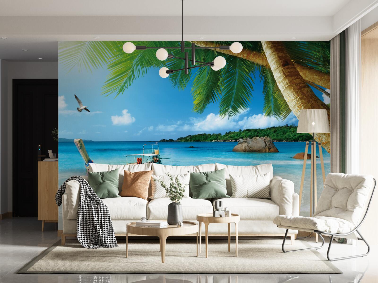 Fotobehang pier op een eiland aan zee