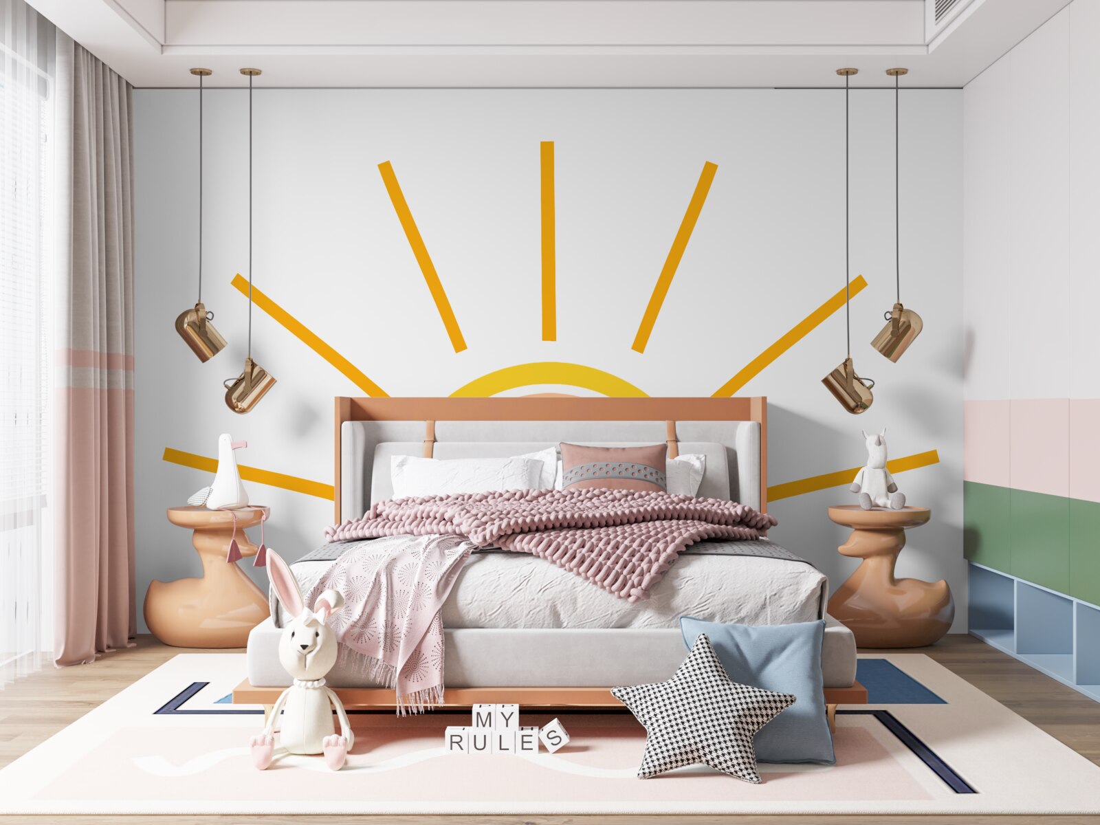 Fotobehang abstract beeld van de zon