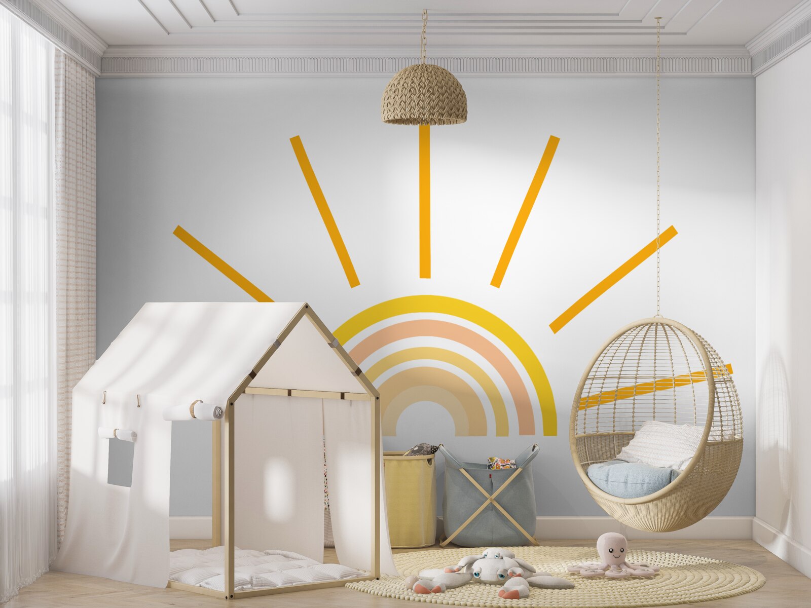 Fotobehang abstract beeld van de zon