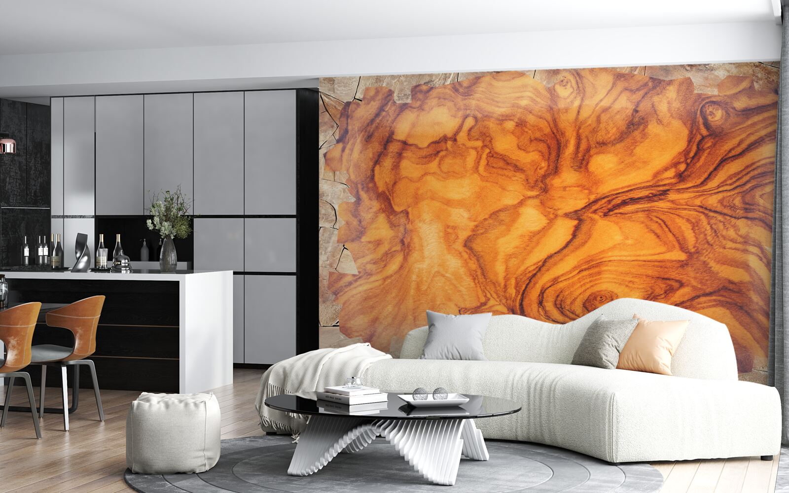 Fotobehang roodbruin hout