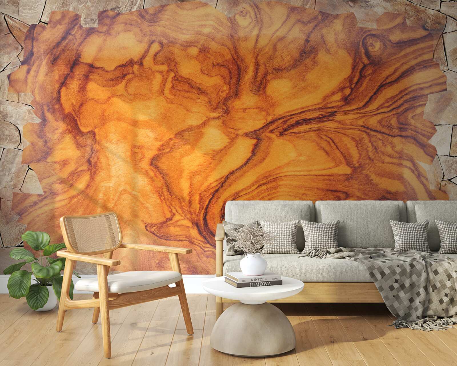 Fotobehang roodbruin hout