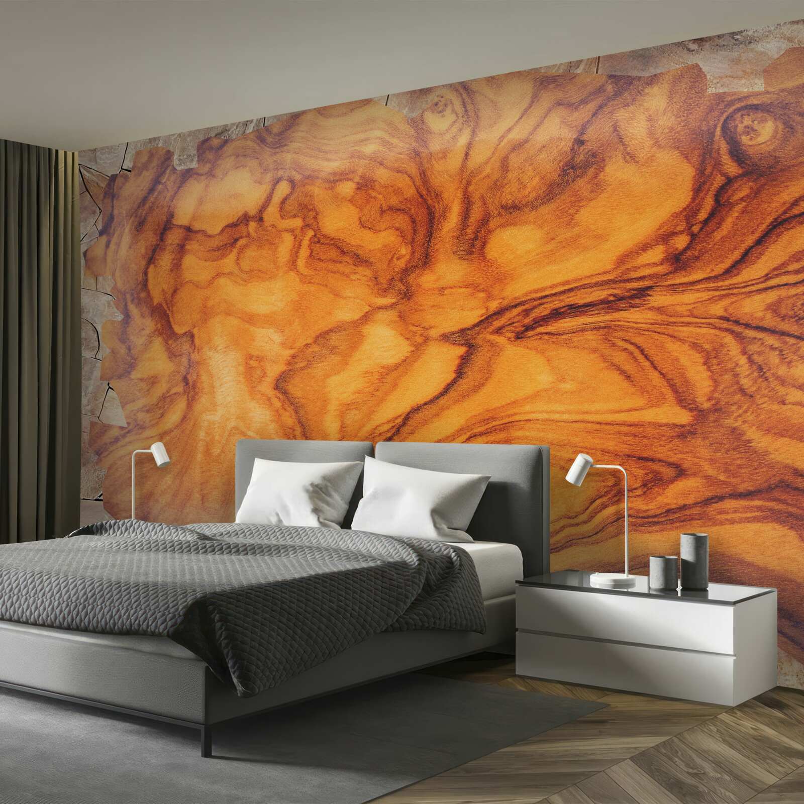 Fotobehang roodbruin hout