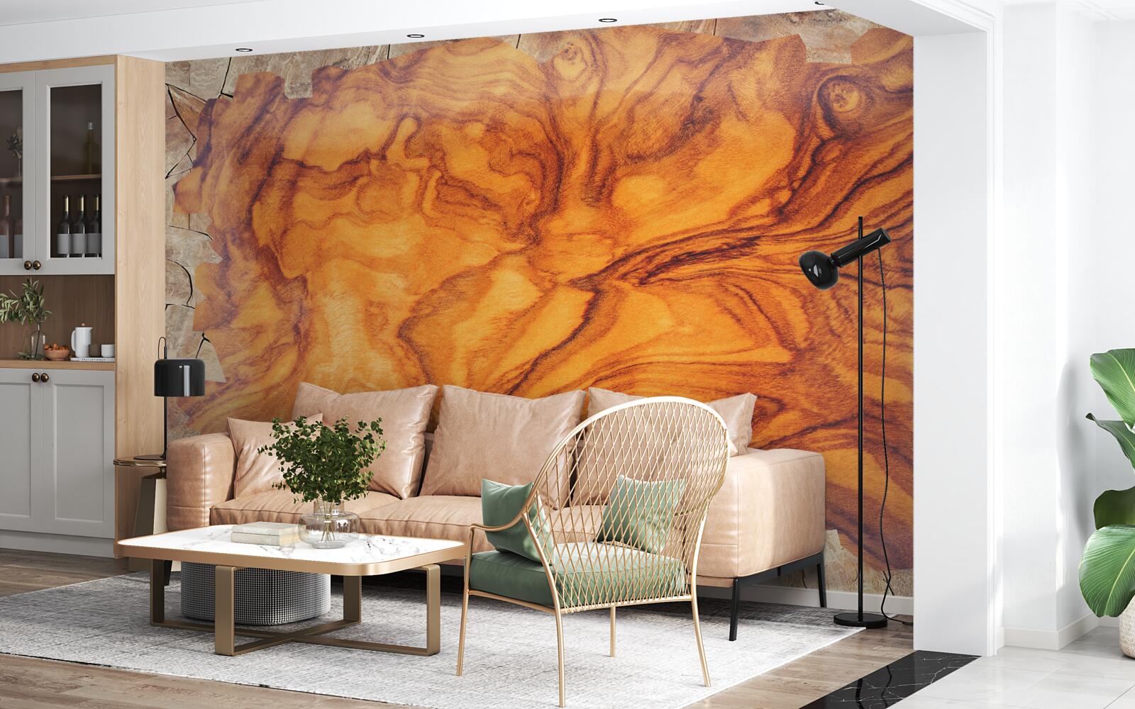 Fotobehang roodbruin hout