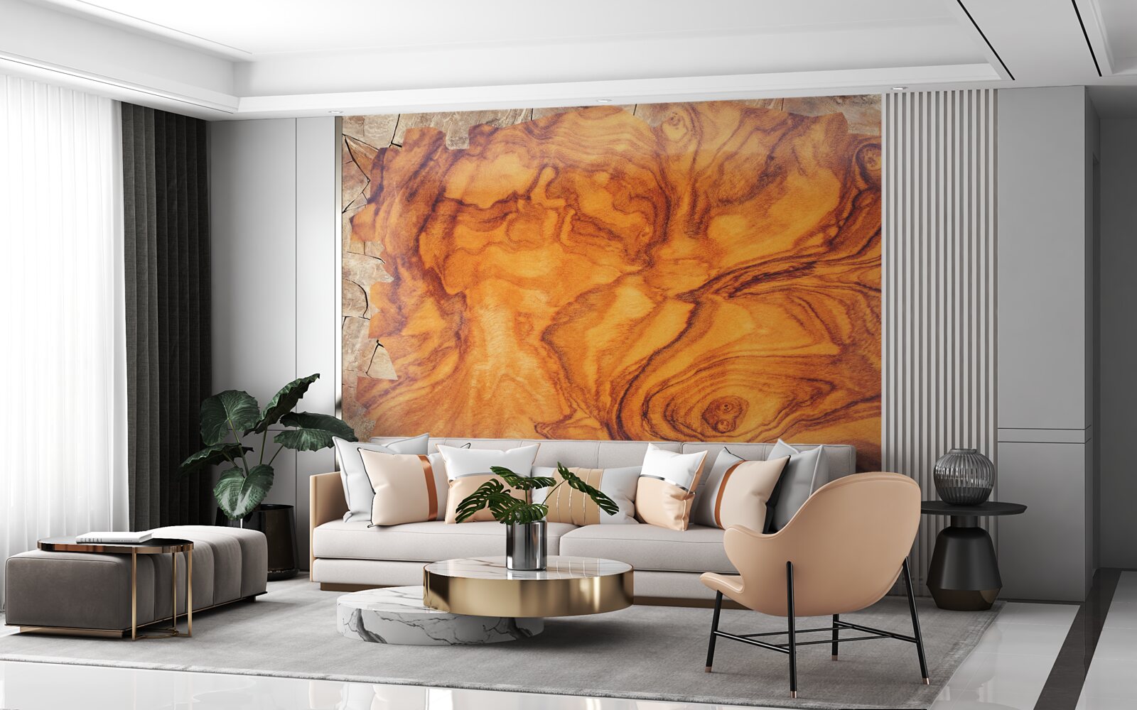 Fotobehang roodbruin hout