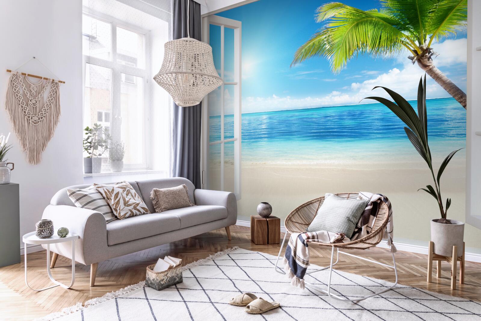 Fotobehang Buiten het raam een exotisch tropisch genot