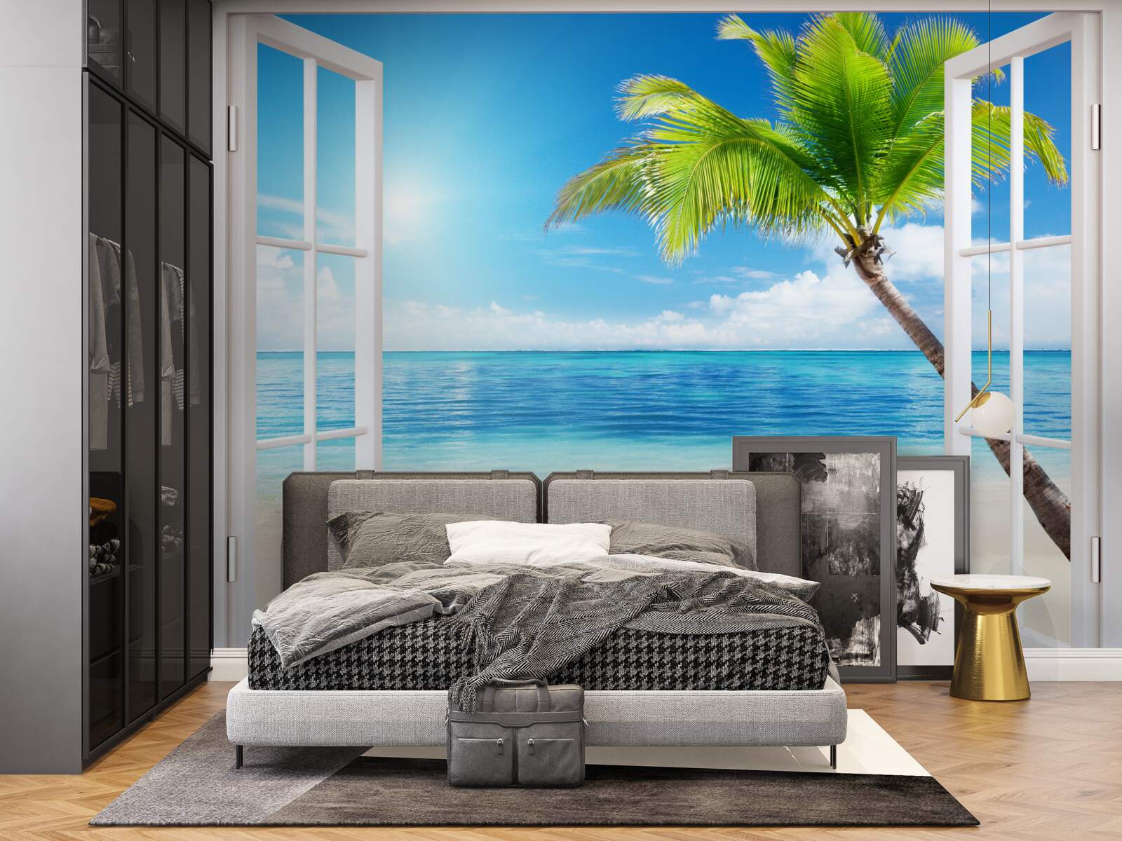 Fotobehang Buiten het raam een exotisch tropisch genot