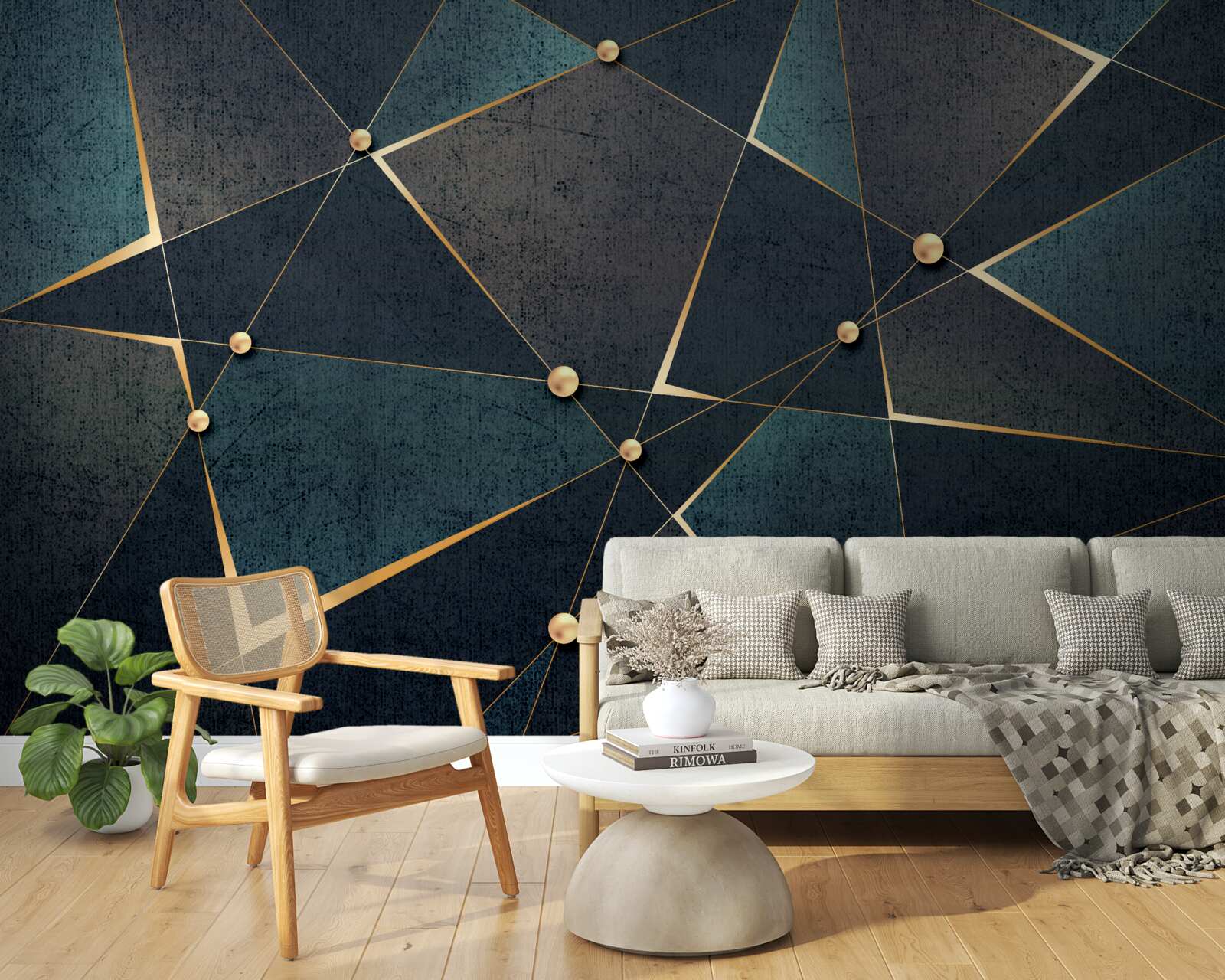 Fotobehang lichtflitsen in de donkere nacht