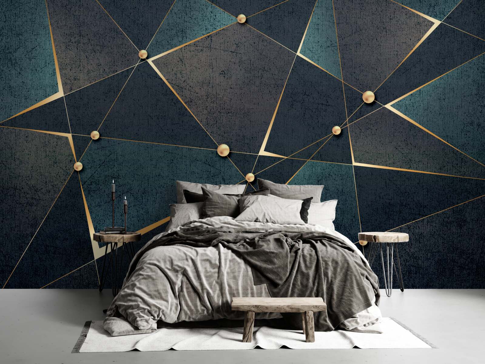 Fotobehang lichtflitsen in de donkere nacht