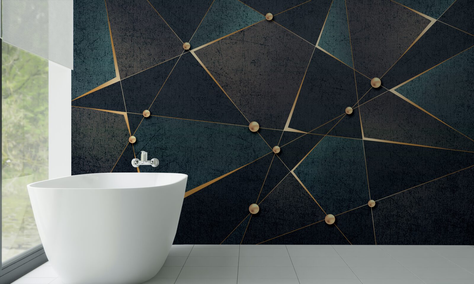 Fotobehang lichtflitsen in de donkere nacht