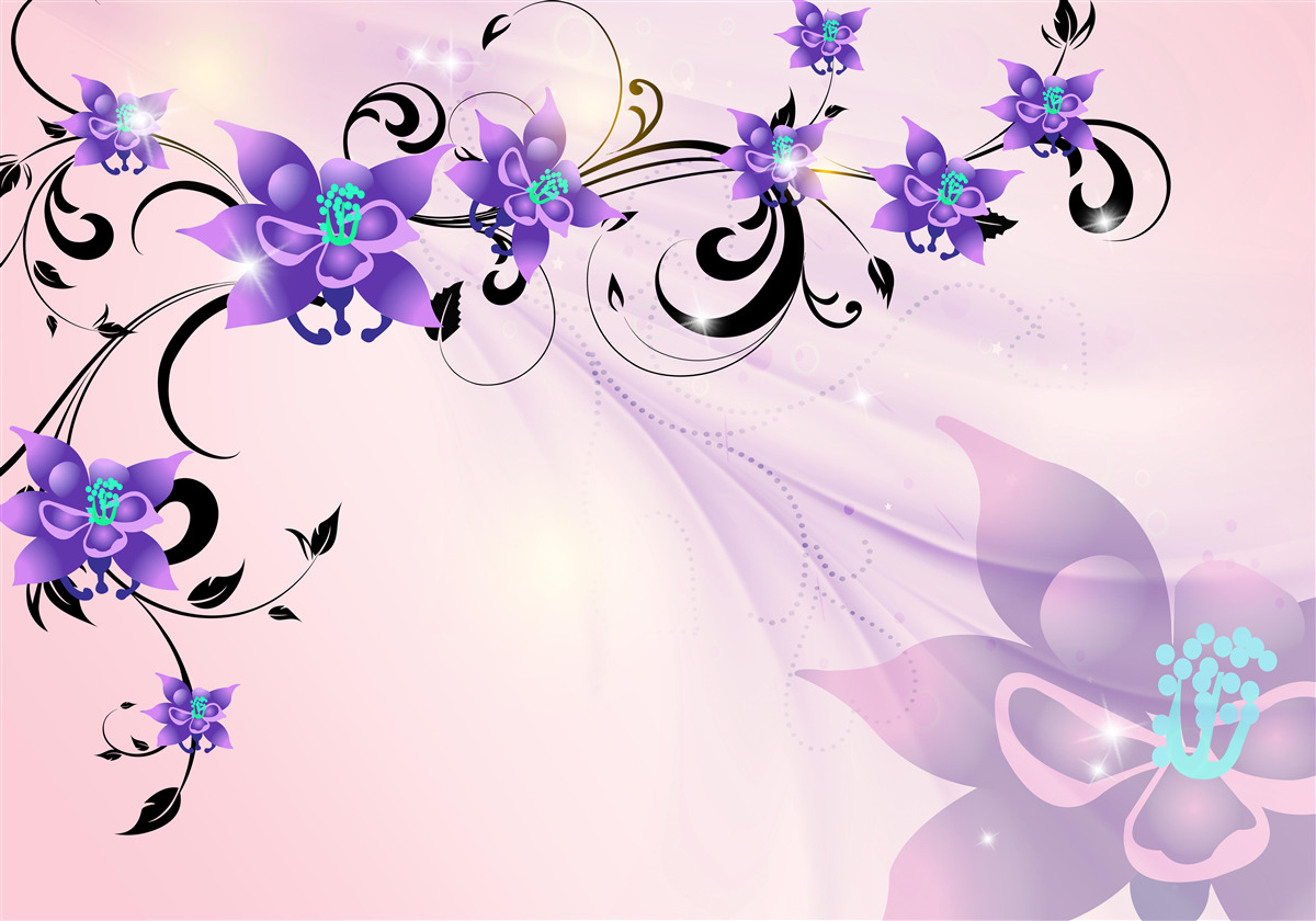 Fotobehang de gloed van paarse bloemen