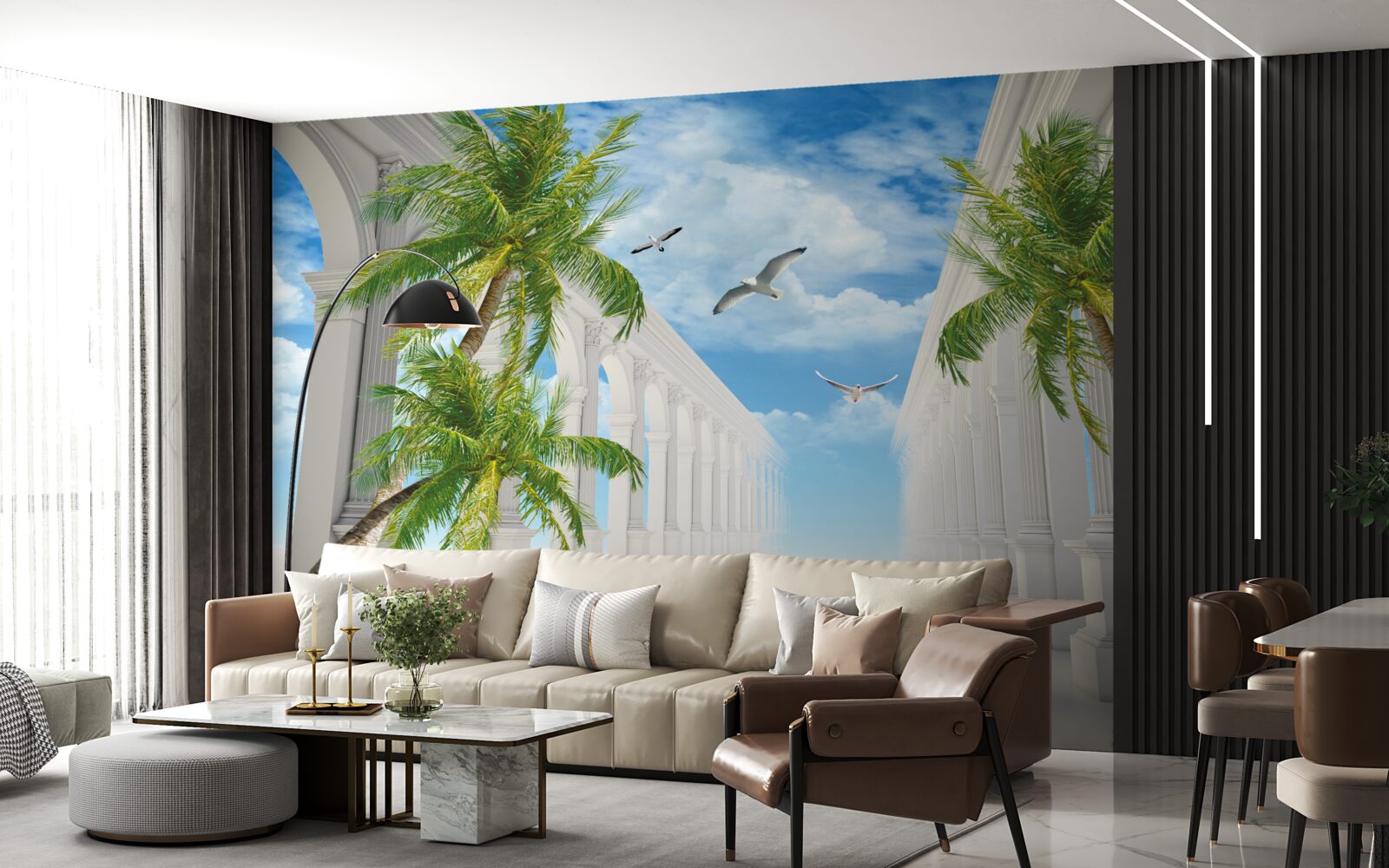 Fotobehang Sneeuwwitte prachtige bogen