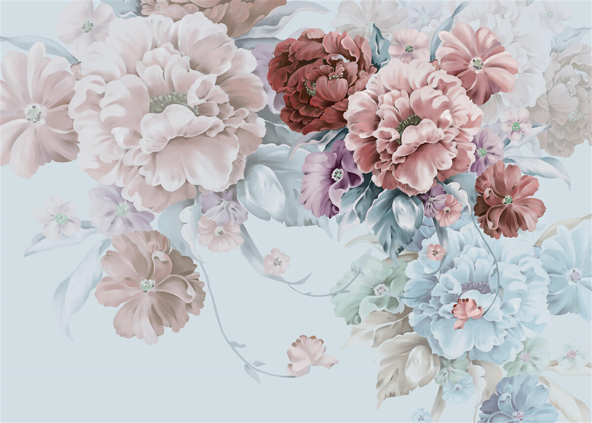 Fotobehang pioenrozentuin