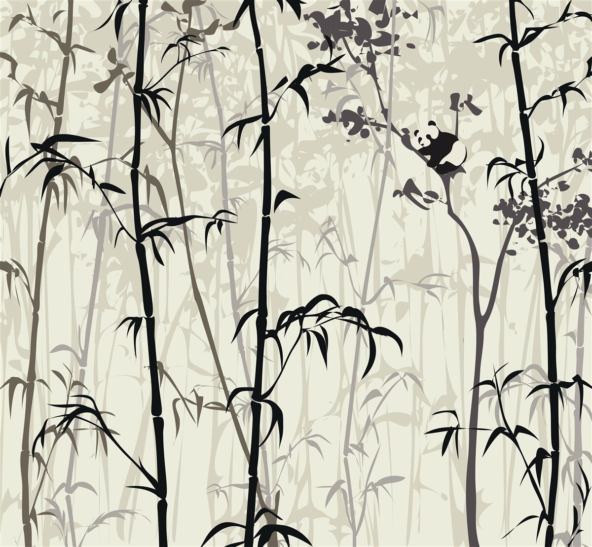 Fotobehang panda baby verstopt zich in het onkruid