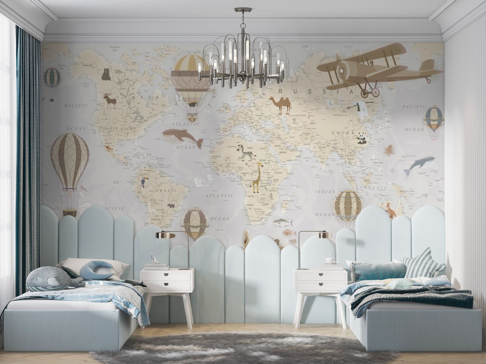 Fotobehang wereldkaart met maximaal detail