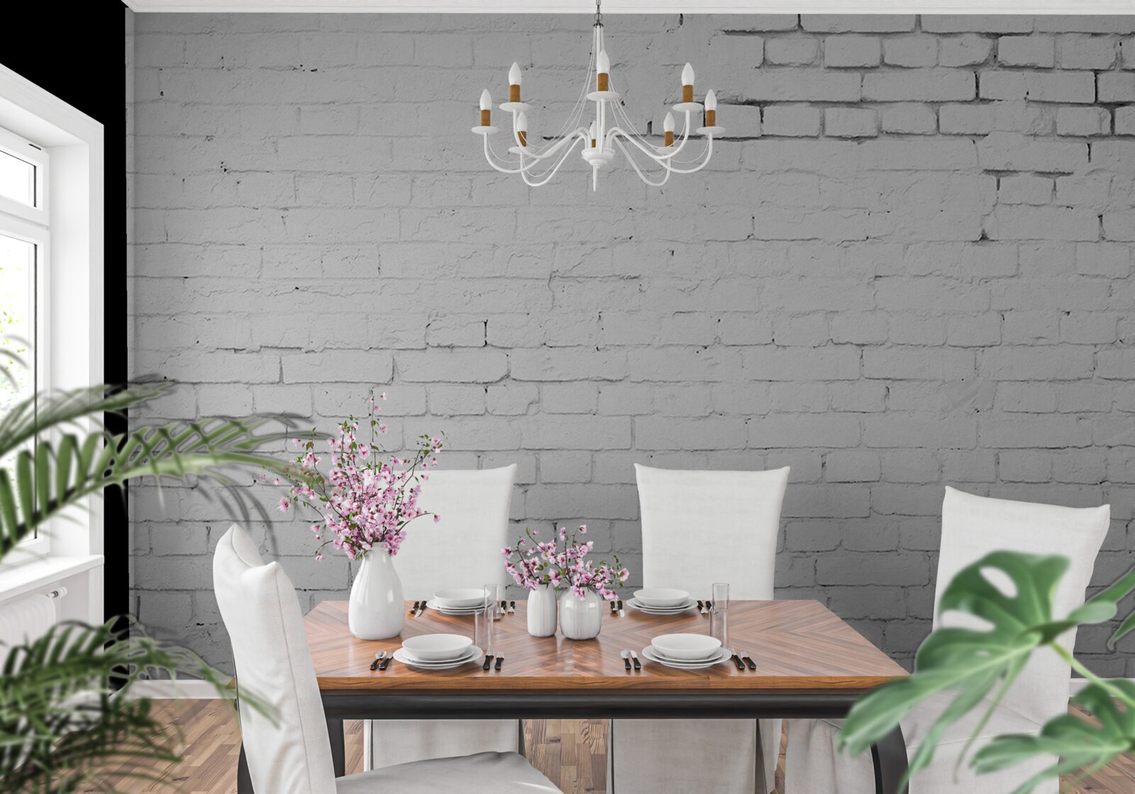 Fotobehang witsteen gevelbekleding structuur