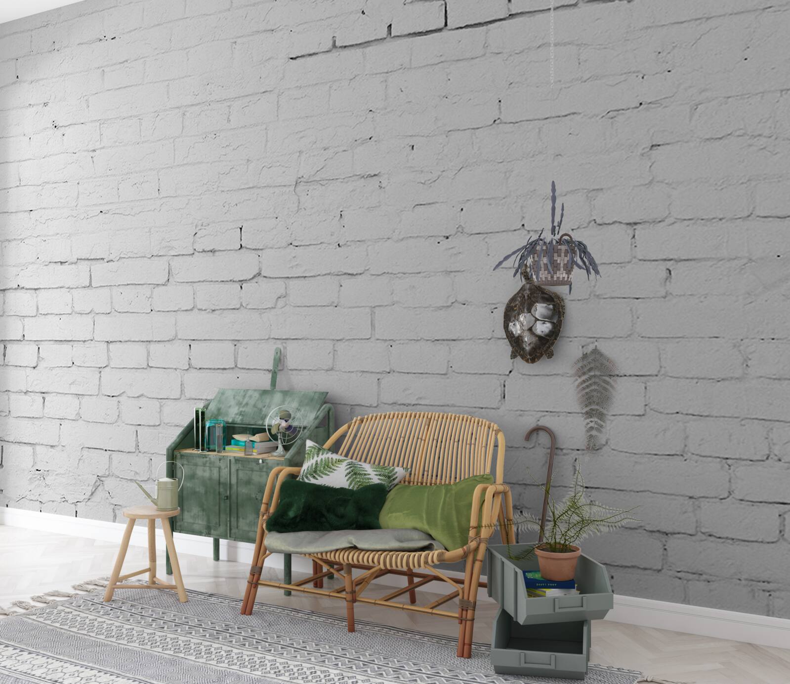 Fotobehang witsteen gevelbekleding structuur