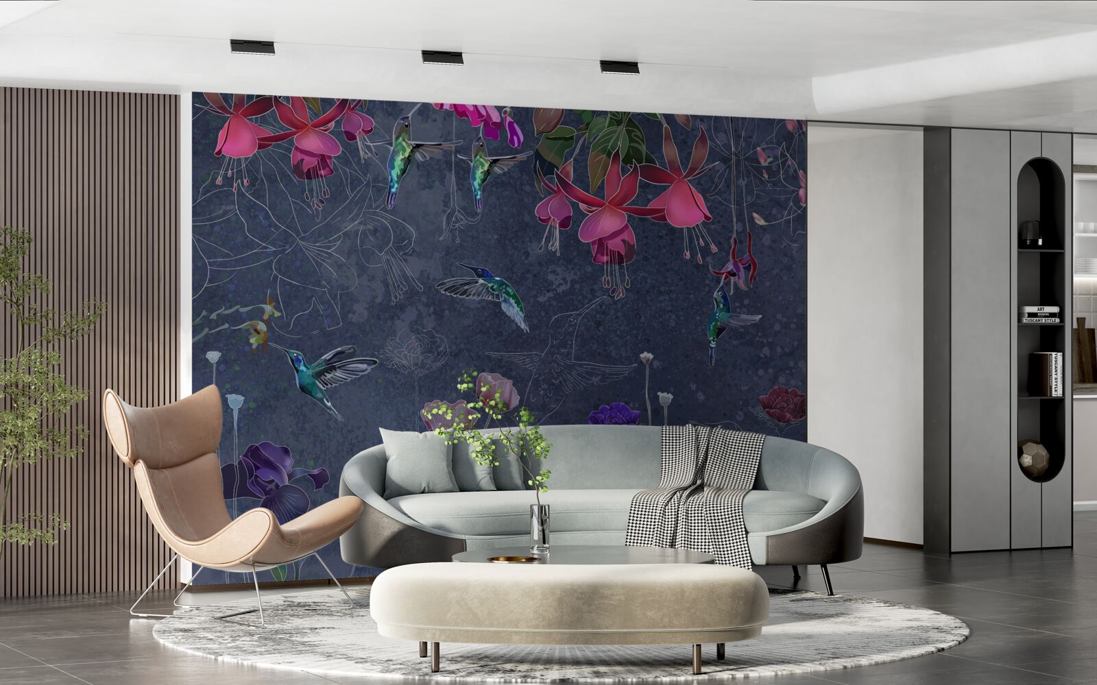 Fotobehang bloemennectar is een drankje voor kolibries