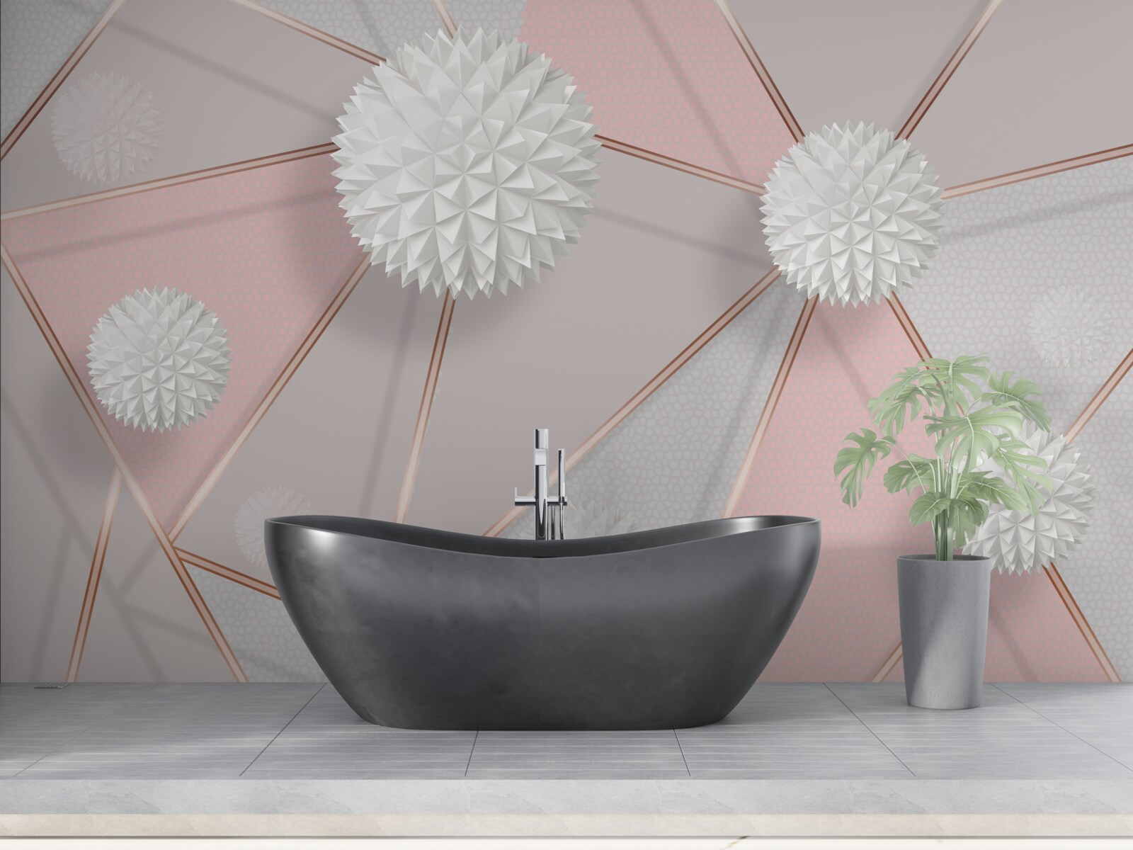 Fotobehang witte ballen op een geurige achtergrond