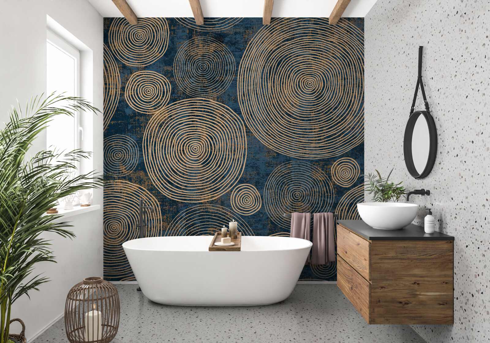 Fotobehang wielen van verschillende grootte, fascinerend om naar te kijken