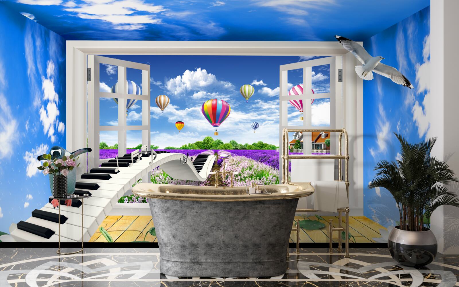 Fotobehang magisch venster van melodie