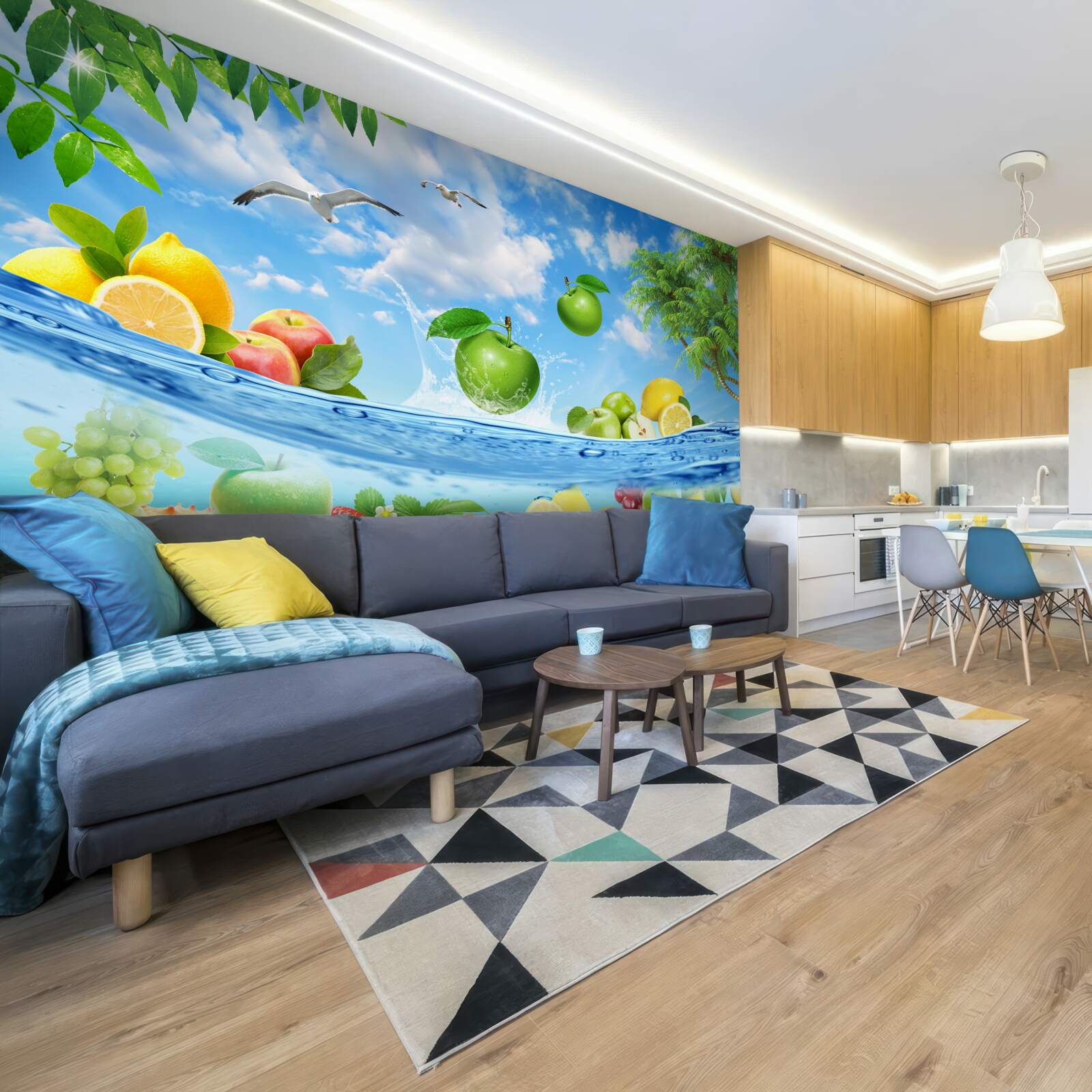 Fotobehang versheid van zeevruchten