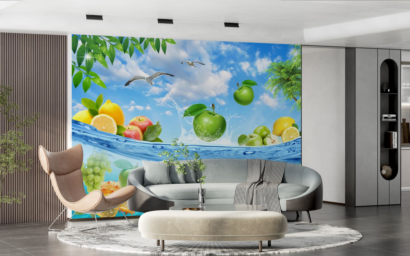 Fotobehang versheid van zeevruchten