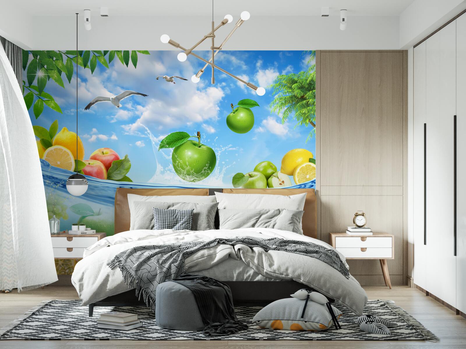 Fotobehang versheid van zeevruchten