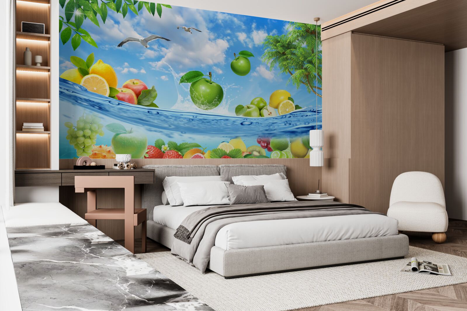 Fotobehang versheid van zeevruchten