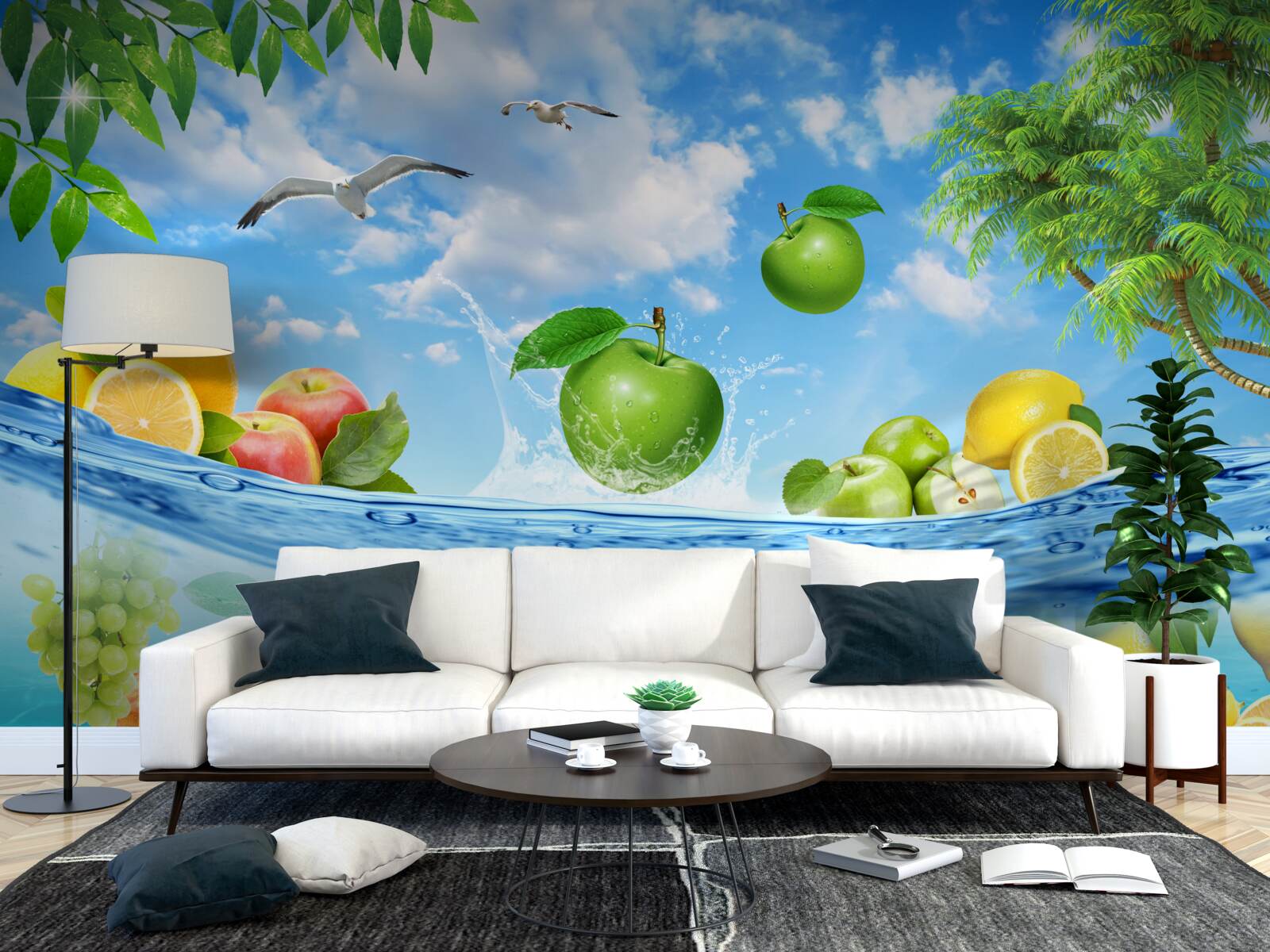 Fotobehang versheid van zeevruchten