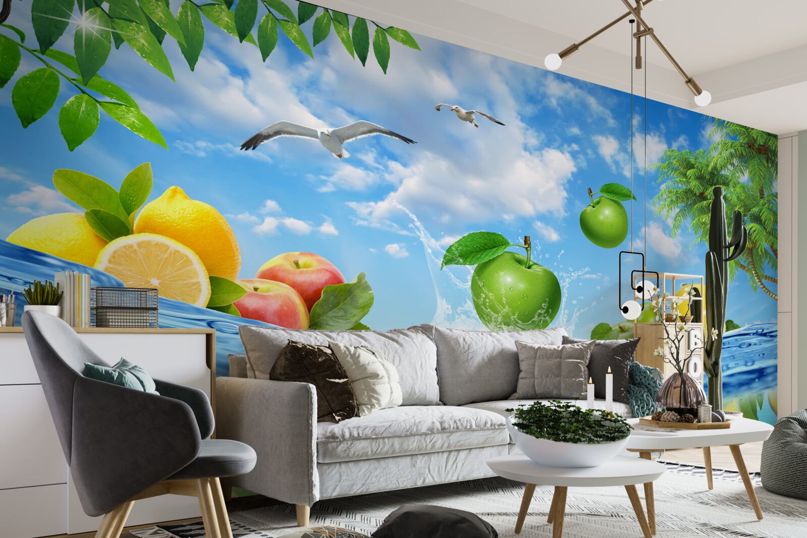 Fotobehang versheid van zeevruchten